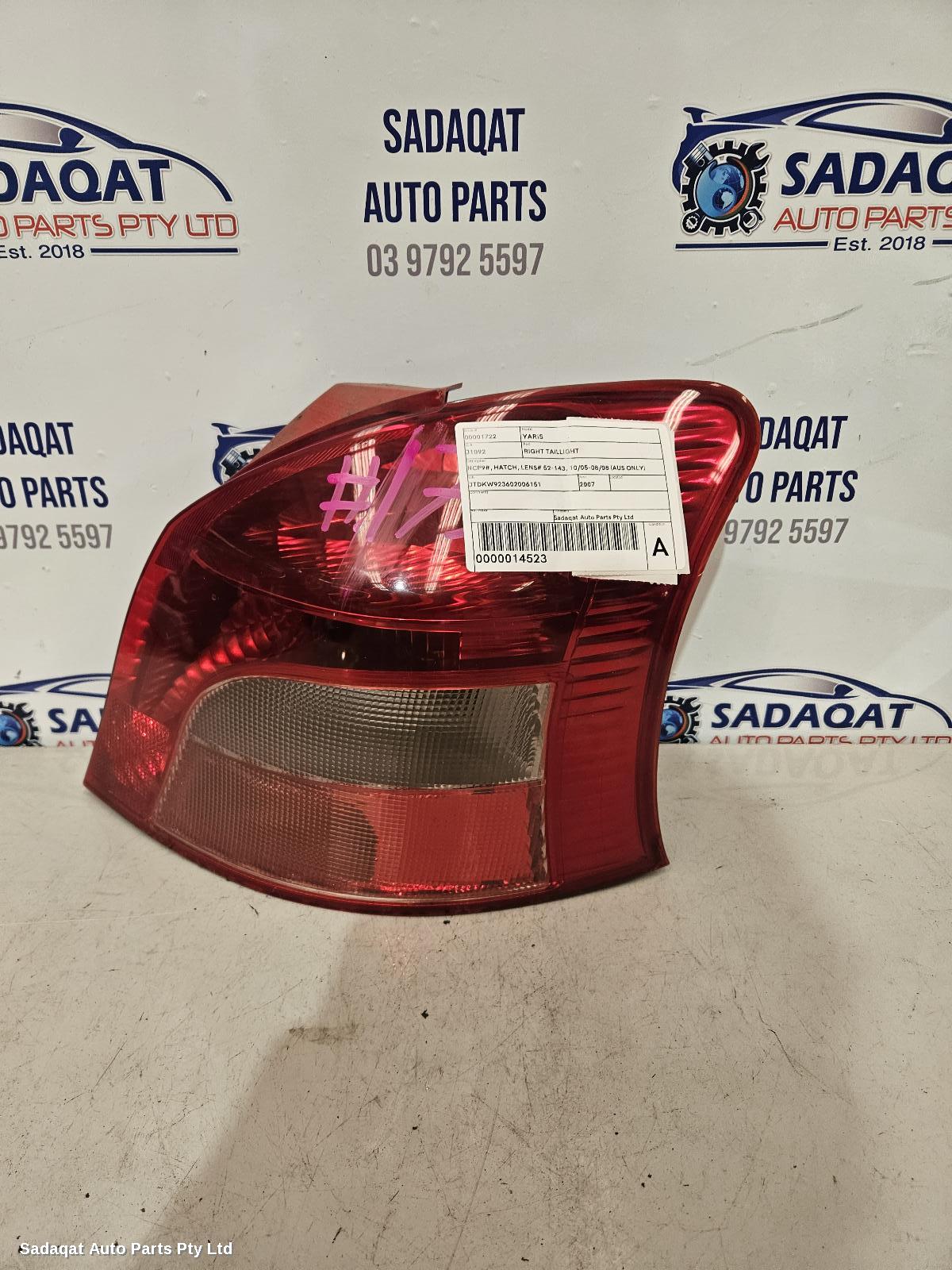 Toyota Yaris Right Taillight