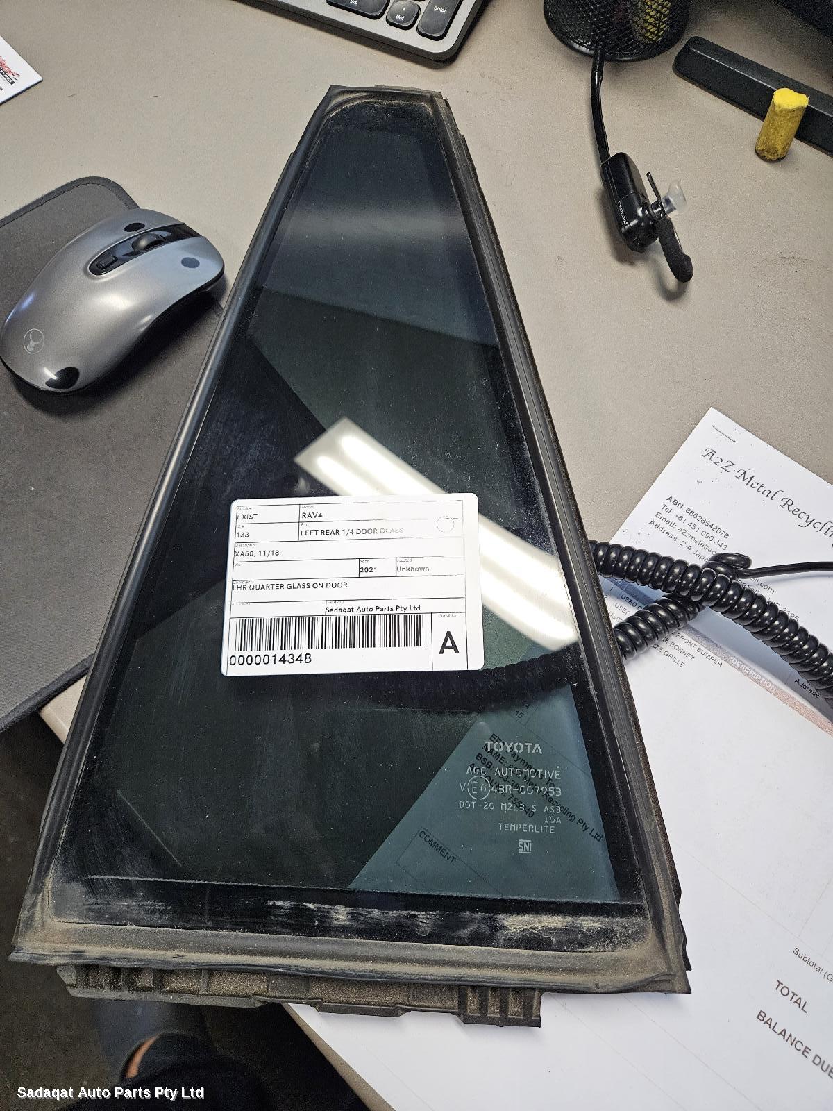 Toyota Rav4 Left Rear 1/4 Door Glass