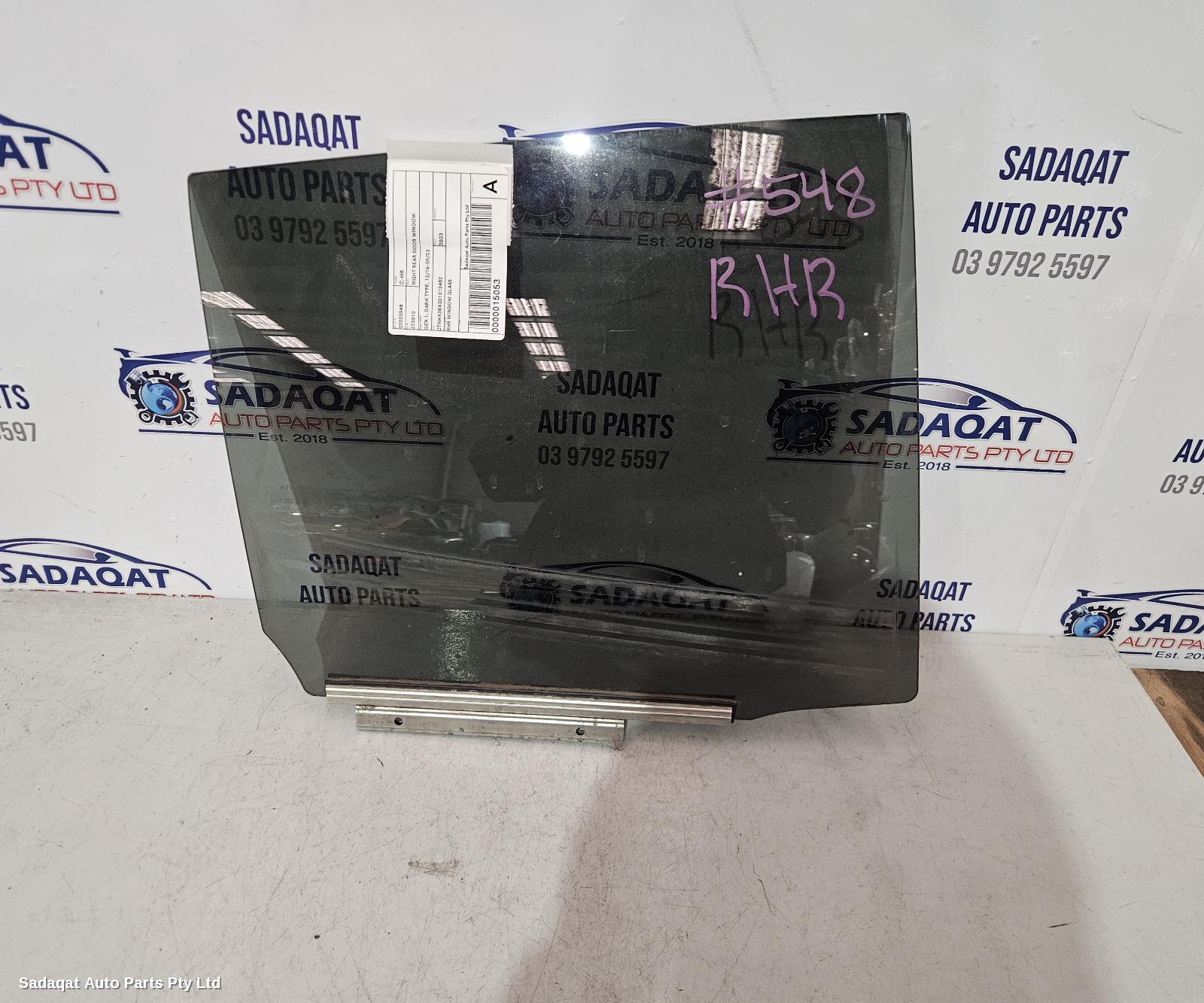 Toyota C-hr Right Rear Door Window