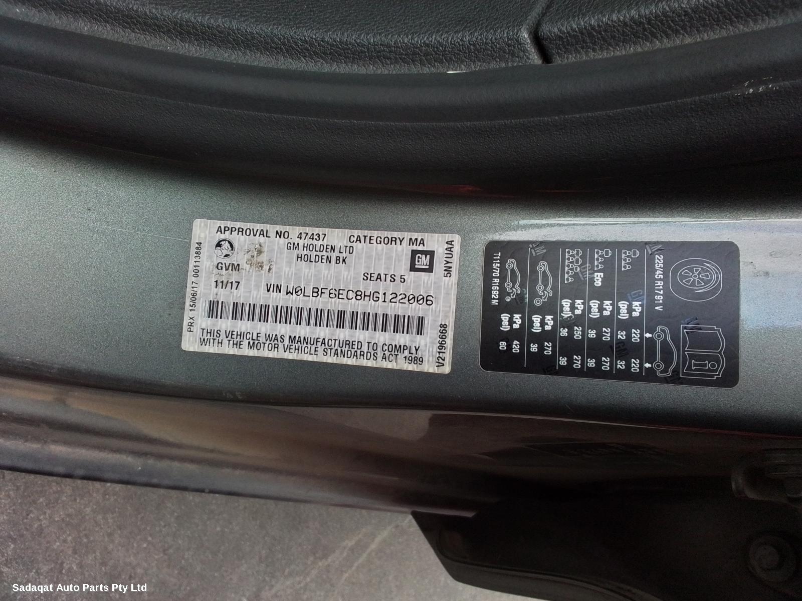 Holden Astra Left Taillight