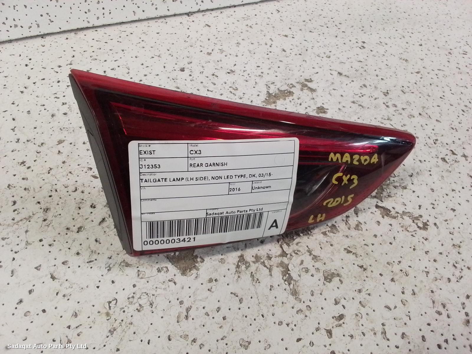 Mazda Cx3 Rear Garnish