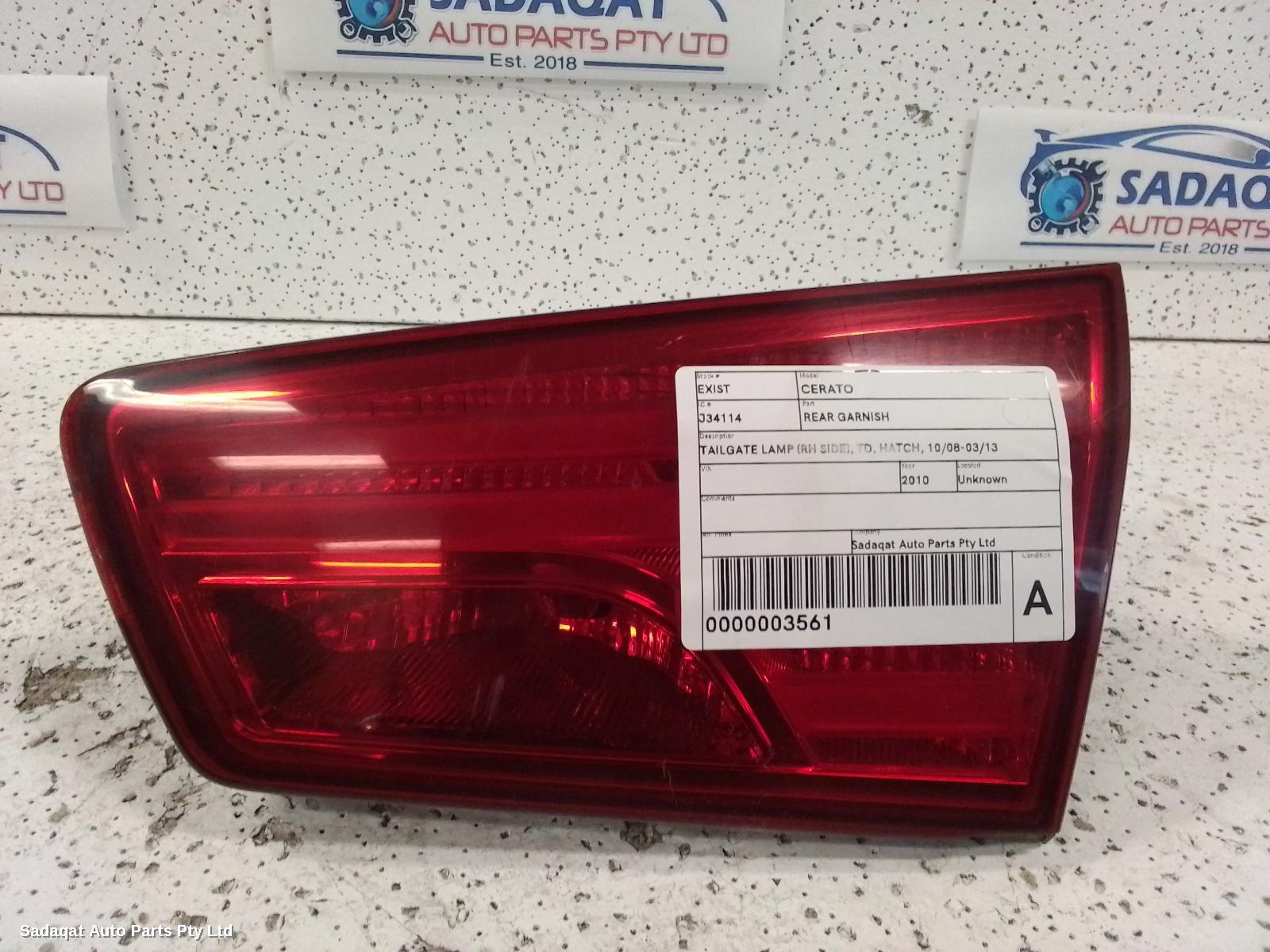 Kia Cerato Rear Garnish