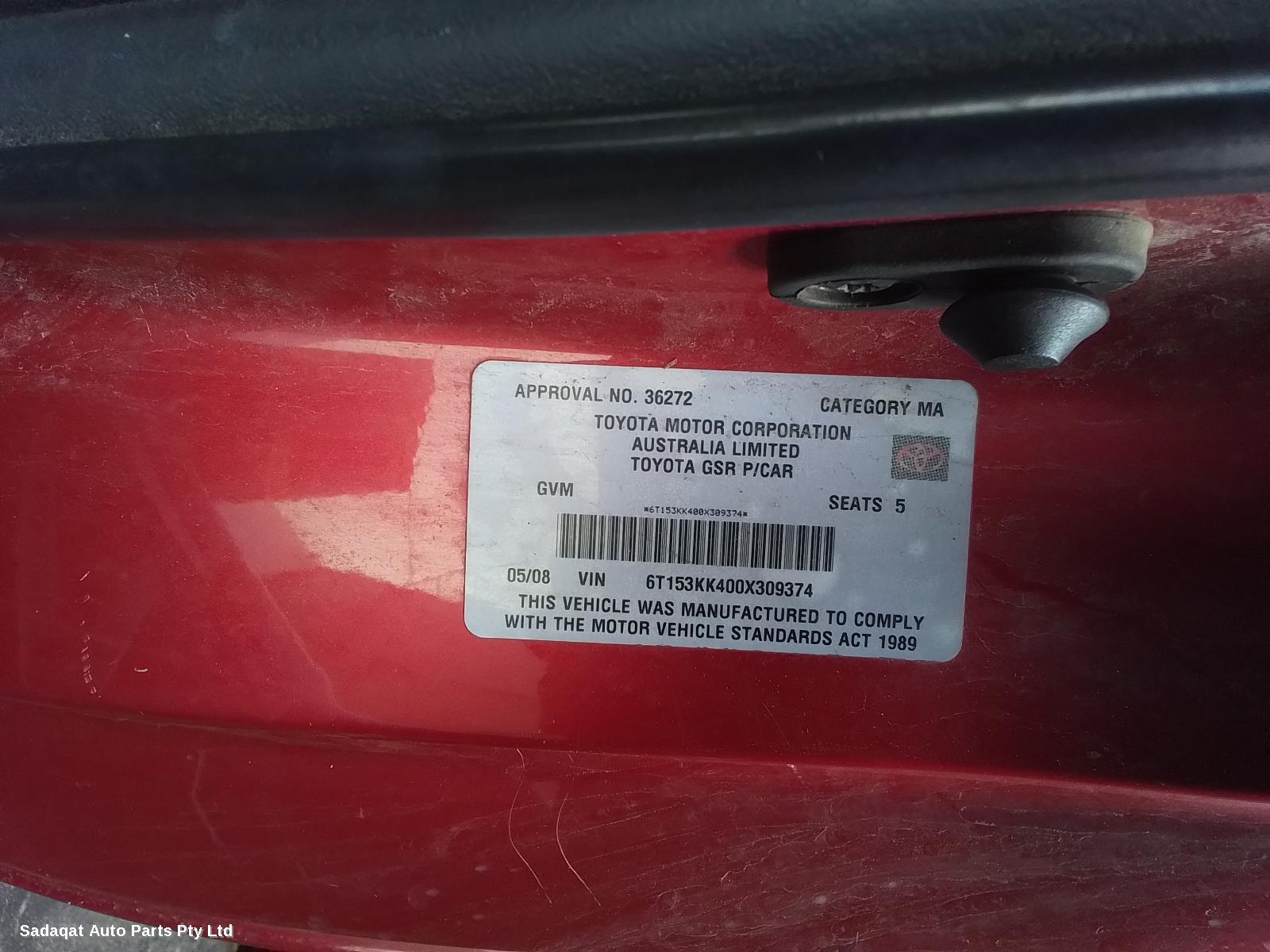 Toyota Aurion Left Taillight