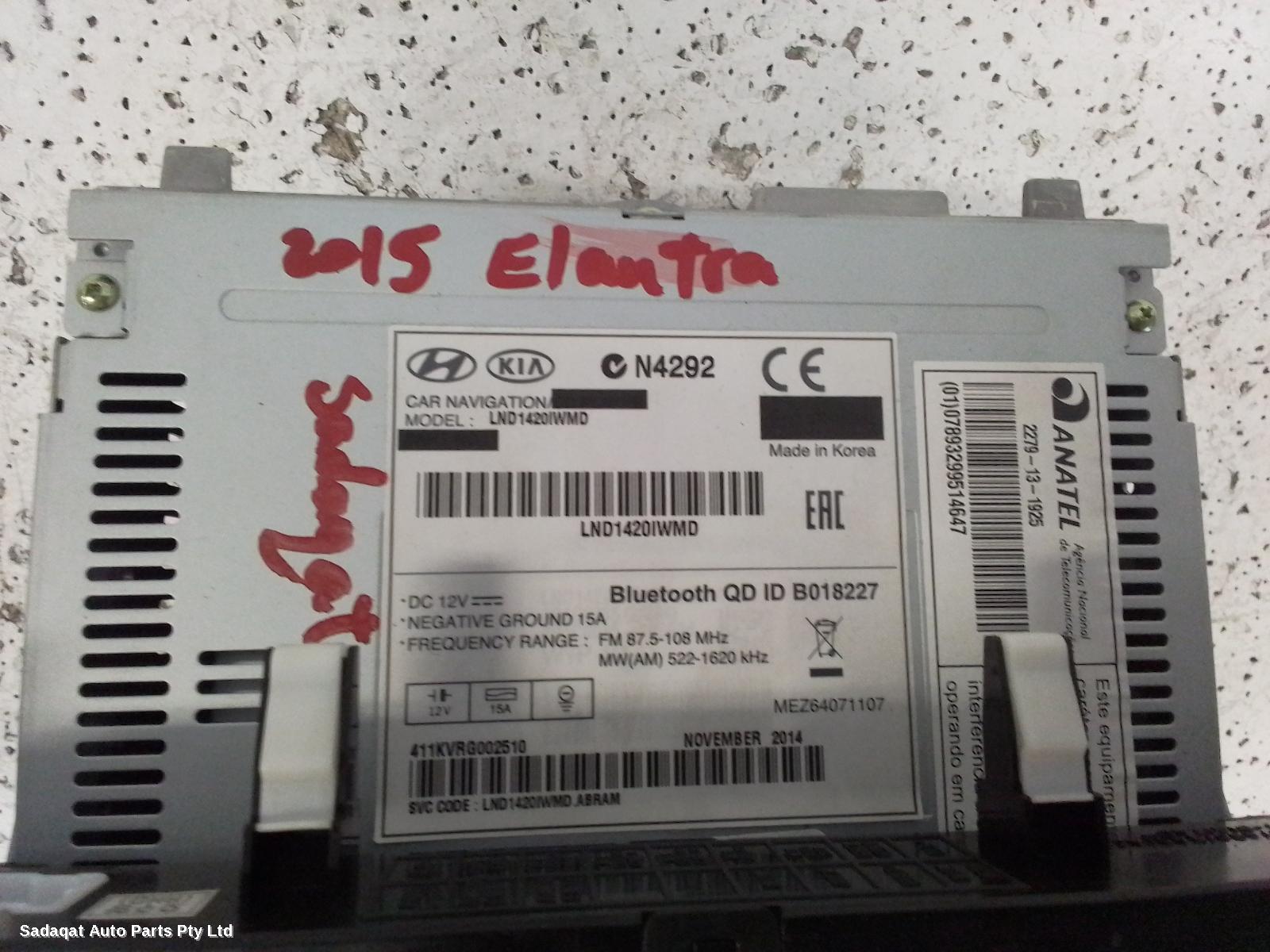 Hyundai Elantra Radio/cd/dvd/sat/tv